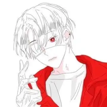 红色系高冷男生动漫头像,卡通头像图片
