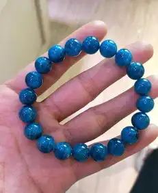 天然蓝磷灰水晶手链手串男女款学生生日礼物