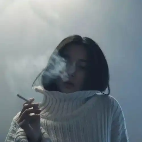 抽烟男女头
