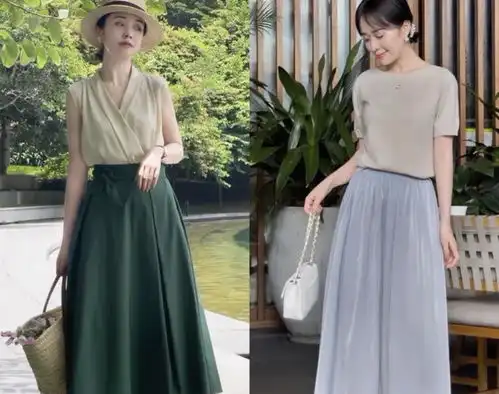 中年女性这样穿挺好看的,简约大方的夏日穿搭示范,温柔优雅