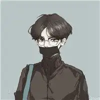 戴口罩戴帽子男生头像黑白头像一对
