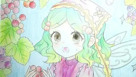 用彩铅画一个甜甜的少女吧