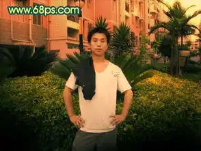 ps调制柔和黄昏色彩的男生照片
