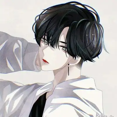 江孑手绘二次元男生头像
