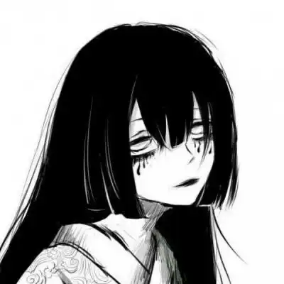 霸气丧女生二次元头像冷酷忧伤漫画头像女
