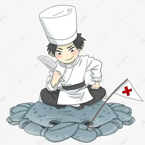 卡通男生厨师煮螃蟹手绘插画贴图素材图片免费下载千库网