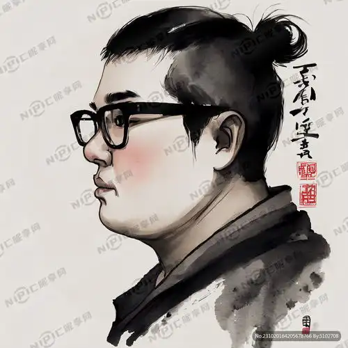 ai创作图设计师头像国字脸侧脸男孩眼镜现代插画透明底微胖仰视自信阳光nipic.com