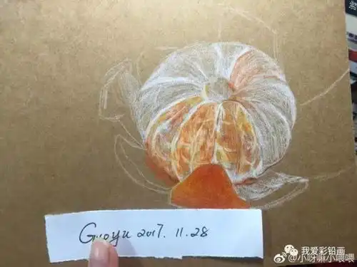 彩铅手绘橘子步骤图