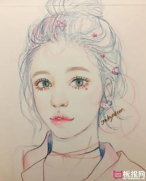 漂亮的人物彩铅手绘,做最好的自己