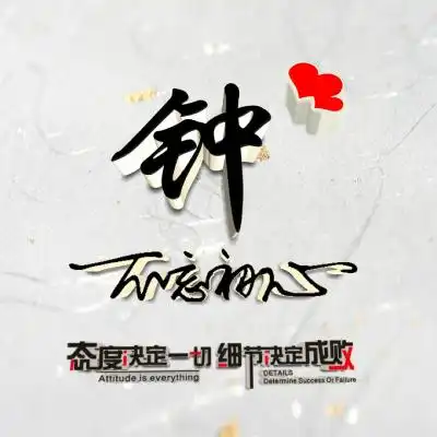 励志创意姓氏头像,态度决定一切,细节决定成败图片