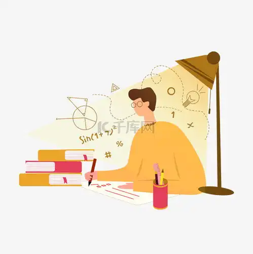 在台灯下做数学作业的男孩素材图片免费下载千库网