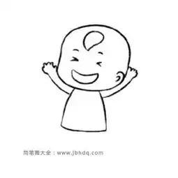可爱的小男孩简笔画教程
