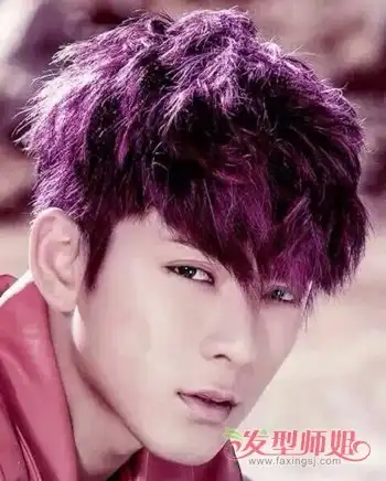 男生染葡萄紫色发型男生染发好看吗