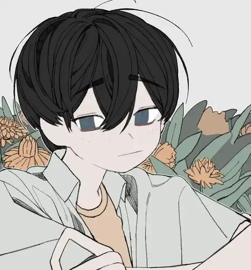 小众动漫男头手绘风帅气男生头像插画
