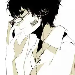 男头动漫帅萌条形码眼镜男
