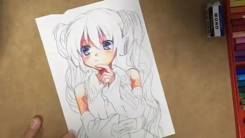 初音动漫人物彩铅手绘教程