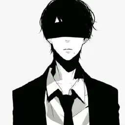 眼罩黑白男动漫半身制服