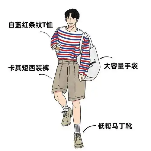 男生条纹t恤怎么穿不老气这3套搭配年轻帅气,详细图解