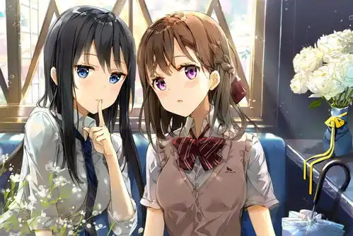 穿毛衣校服的女孩二次元漫画插画人物图片保存第三组