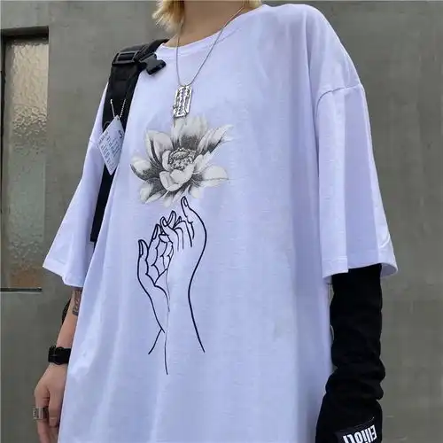 短袖t恤女夏潮牌ins韩版原宿2020新款蝴蝶印花宽松嘻哈男女情侣装
