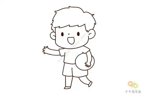 小男孩简笔画幼儿学画人物
