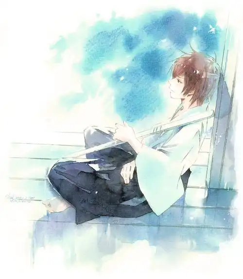 生活在二次元的美少年插画
