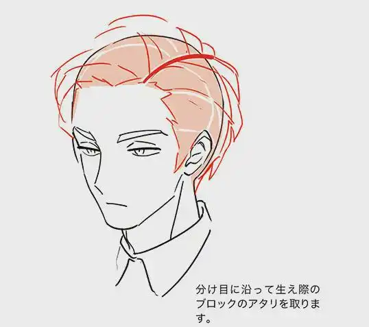 教你漫画男生背头发型画法