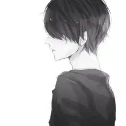 求一个动漫图一个男生看着自己的手掌侧身图
