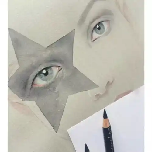 彩铅,又是彩铅竟画出如此高冷的美女