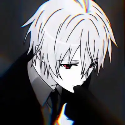 二次元黑暗系情侣头像一对两张冷酷冷血丧系动漫情侣头像
