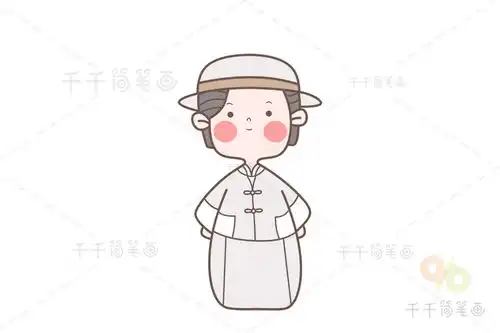 民国简笔画男子
