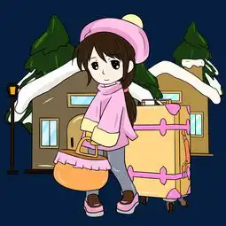 冬季旅游人物和行李箱图片素材其他格式下载动漫人物大全