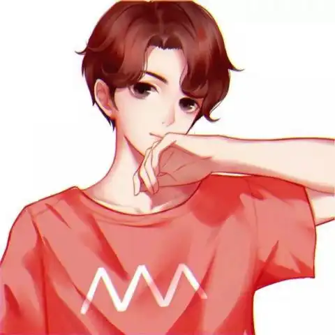 红色背景动漫情侣头像一对一男一女红色系卡通萌图
