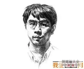 素描戴眼镜的男人的绘画步骤