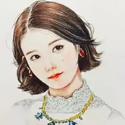 很棒的彩铅手绘明星人物插画作品,我就认识千颂伊