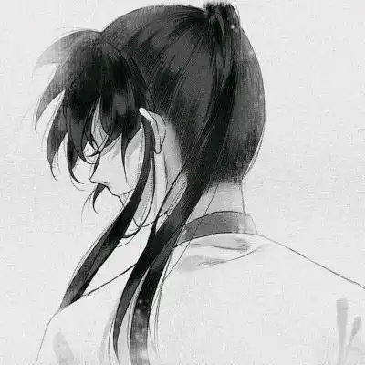 林弦丧系古风黑白动漫男头
