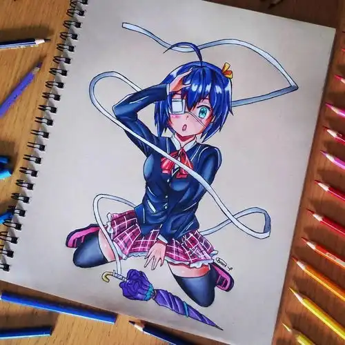 原来彩铅画动漫人物这么好看,爱了爱了