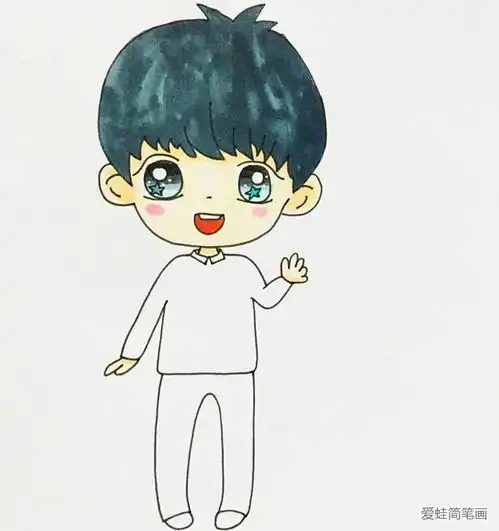 帅气小男孩简笔画
