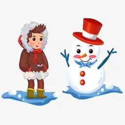 冬季场景雪地场景男孩堆雪人图片素材其他格式下载动漫人物大全