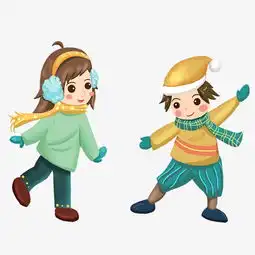 冬季场景雪地场景男孩女孩玩耍图片素材其他格式下载动漫人物大全
