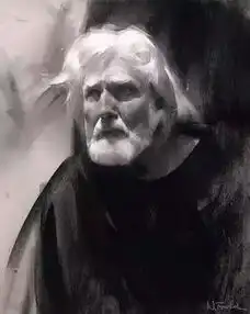 美国场景概念大师用碳条画素描头像,简单却有声韵
