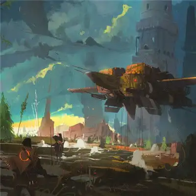 二次元插画头像,二次元场景风景插画图片

