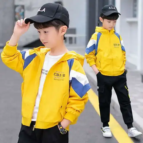男童夹克2020春装儿童男孩小学生潮衣中大童春秋休闲外套拉链衫潮