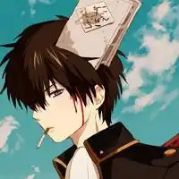 微信个性男生二次元吸烟头像黑白
