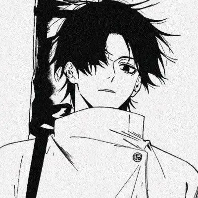 日系黑白漫画头像男
