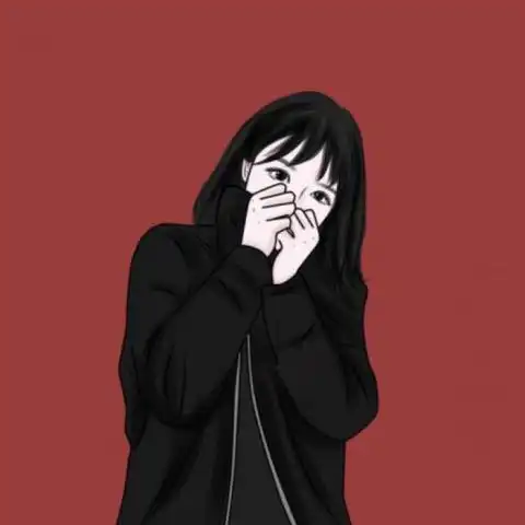 红底情侣头像一男一女动漫快手专用清晰头像尺寸480x480图
