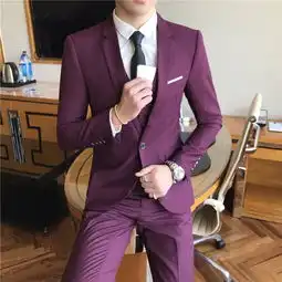 秋冬男士西装马甲三件套男休闲时尚外套潮流西裤子