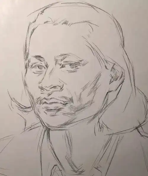 传奇绘画课堂回顾第二七五集朱传奇教你画忧郁狂野气质男中年素描头像
