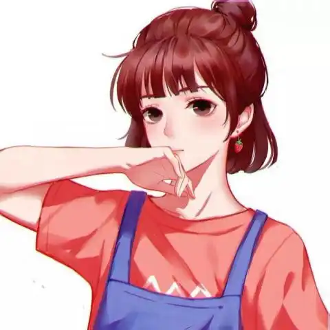 红底情侣头像一男一女动漫快手专用清晰头像尺寸480x480图
