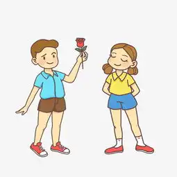 七夕情人节男孩女孩送玫瑰花小清新情侣png免抠图片素材其他格式下载动漫人物大全